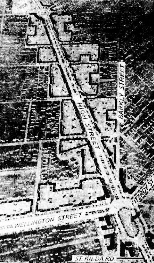 Town and Country Planning Association's 1950 plan to redevelop St Kilda Junction